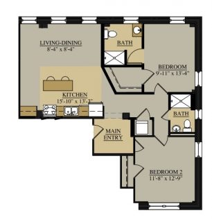 2 Bed / 2 Bath / 860 sq ft / Deposit: $1,595 / Contact Us for Pricing as there are several unique styles.