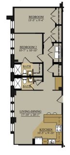 2 Bed / 2 Bath / 954 sq ft / Deposit: $1,705 / Contact Us for Pricing as there are several unique styles.